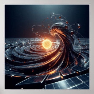 Póster Un núcleo brillante en el espacio virtual