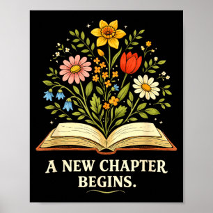 Póster Un nuevo capítulo comienza amante de los libros in