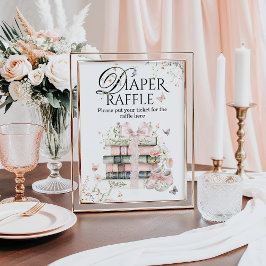 Póster Un nuevo capítulo comienza libro floral Baby Girl 