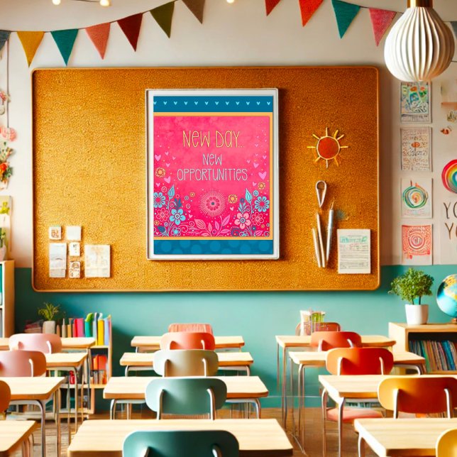 Póster Un nuevo día rosado inspirador cita la inespiritua (Subido por el creador)