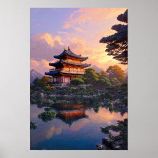 Póster Un oasis de calma en el borde del río