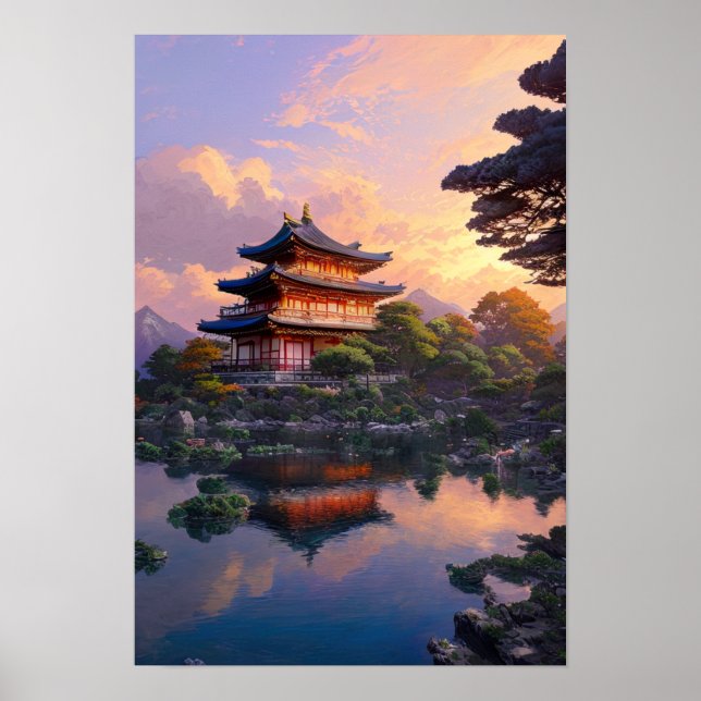 Póster Un oasis de calma en el borde del río (Frente)