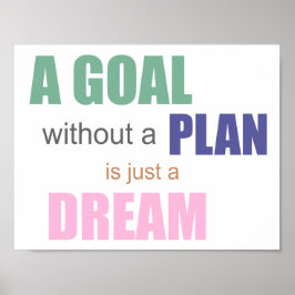 Póster Un objetivo sin un plan es sólo un POSTER de sueño