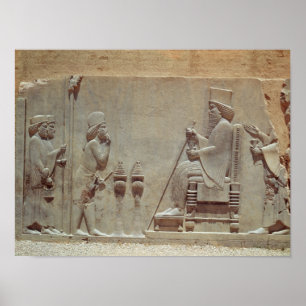 Póster Un oficial de medios rindiendo homenaje al rey Dar