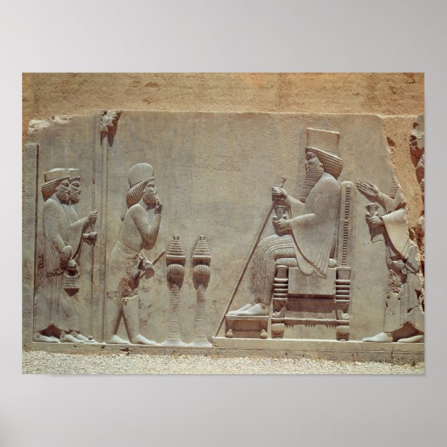 Póster Un oficial de medios rindiendo homenaje al rey Dar (Frente)