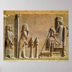 Póster Un oficial mediano que paga homenaje a rey Darius