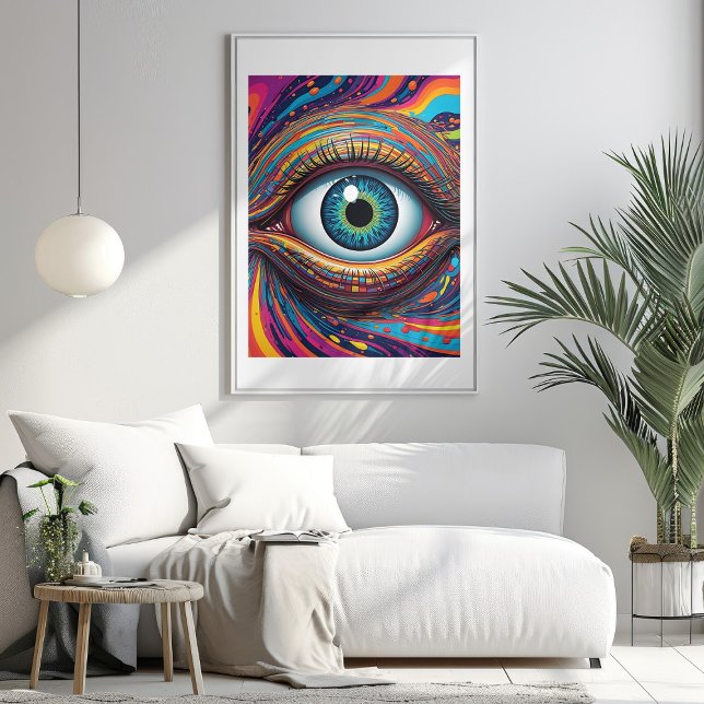 Póster Un Ojo En El Poster Del Espacio Sibórico (An Eye In The Syber Space Poster)