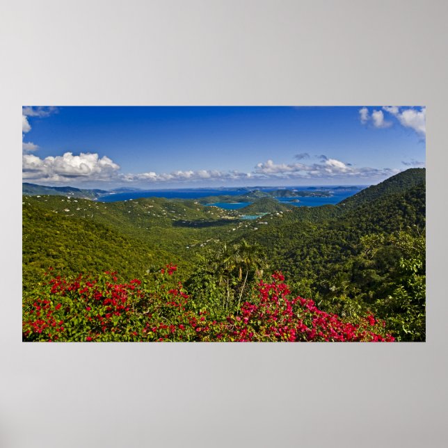 Póster Un paisaje de Cruse Bay, St. John Islas Vírgenes d (Frente)