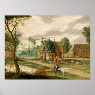 Póster Un paisaje del pueblo