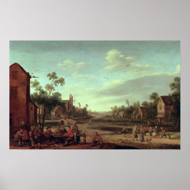 Póster Un paisaje fluvial de madera, 1646 (Frente)