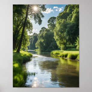 Póster Un paisaje fluvial sereno