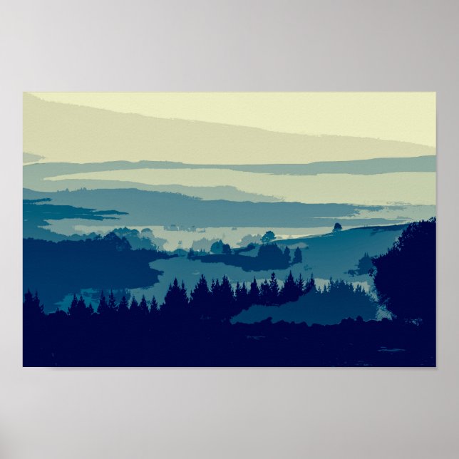Póster Un paisaje montañoso simple y elegante | POSTER (Frente)