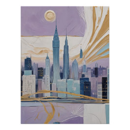 Póster Un paisaje urbano lunar