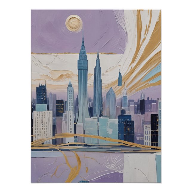 Póster Un paisaje urbano lunar (Anverso)