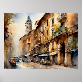 Póster Un paisaje urbano pacífico