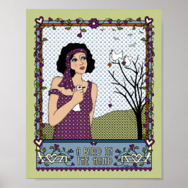 Póster Un pájaro en el Poster Hand_A_8x10