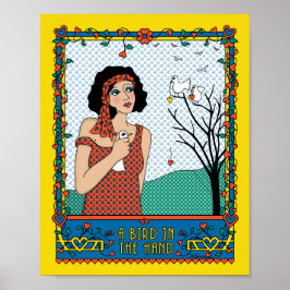 Póster Un pájaro en el Poster Hand_B_8x10