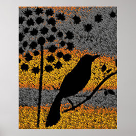 Póster Un pájaro entre el Poster de las plumas