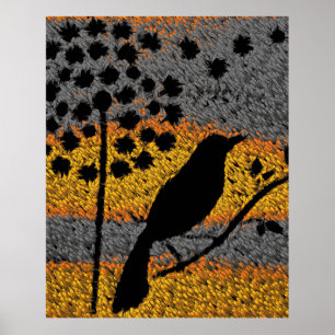 Póster Un pájaro entre el Poster de las plumas