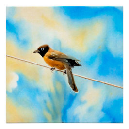 Póster Un pájaro solitario y colorido