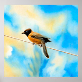 Póster Un pájaro solitario y colorido