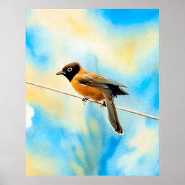 Póster Un pájaro solitario y colorido