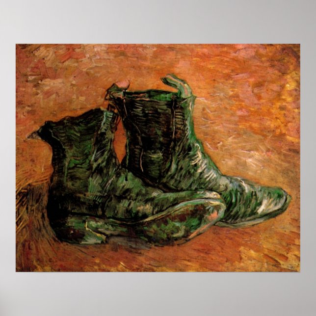 Póster Un par de zapatos por Vincent van Gogh (Frente)