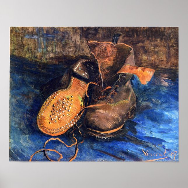 Póster Un par de zapatos por Vincent van Gogh 1887 (Frente)