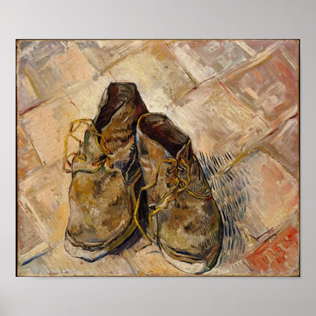 Póster Un par de zapatos, Vincent van Gogh (Frente)