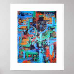 Póster Un Paseo En El Bosque-Arte Abstracto Pintado A Man