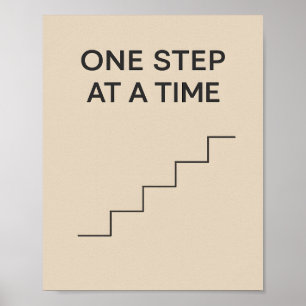 Póster Un Paso a la Vez – Motivación Minimalista