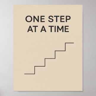Póster Un Paso a la Vez – Motivación Minimalista