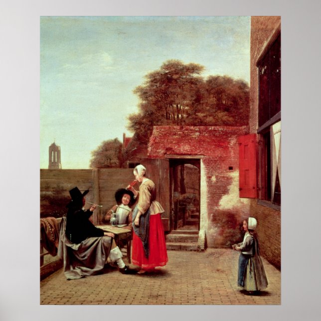 Póster Un patio holandés, c.1658-60 (Frente)