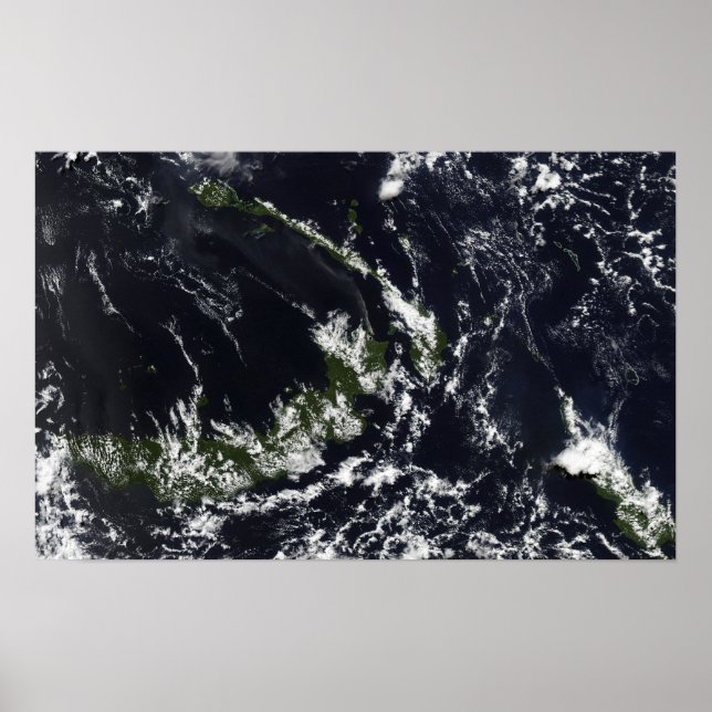 Póster Un penacho volcánico de la caldera de Rabaul (Frente)