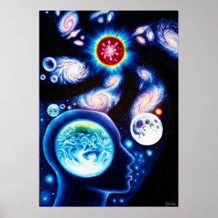 Póster Un pensador y su visión del universo