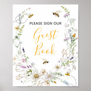 Póster Un Pequeño Abeja De Flor Silvestre - Libro De Invi