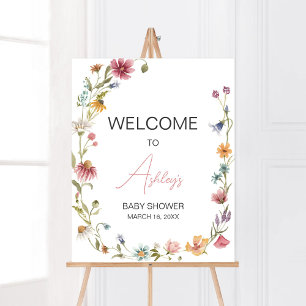 Póster Un pequeño Baby Shower con flores silvestres