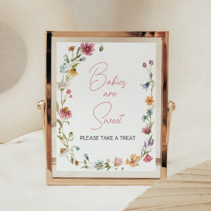 Póster Un pequeño Baby Shower de flores silvestres son du