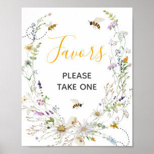 Póster Un pequeño bebete de miel de flores silvestres fav