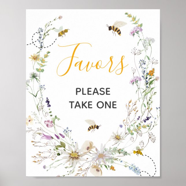 Póster Un pequeño bebete de miel de flores silvestres fav (Frente)