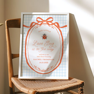 Póster Un Pequeño Bicho del Amor en Camino Baby Shower de
