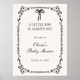 Póster Un pequeño boo de bienvenida en Baby Shower