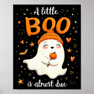Póster Un pequeño boo está casi listo Futuro mamá Hallowe