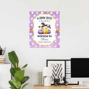 Póster Un pequeño Boo Fantasma Halloween bienvenido en Ba