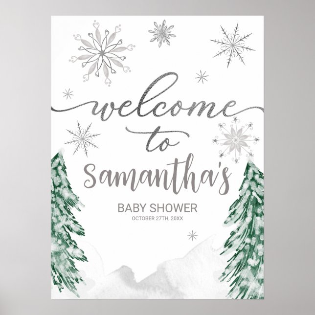 Póster Un pequeño cartel de bienvenida de Baby Shower con (Frente)