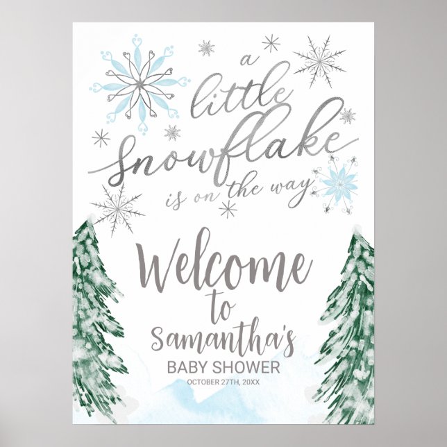 Póster Un pequeño cartel de bienvenida de Baby Shower con (Frente)
