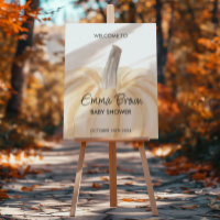 Un pequeño cartel de bienvenida de Baby Shower de 