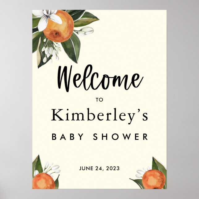 Póster Un pequeño cartel de bienvenida de BABY SHOWER de  (Frente)