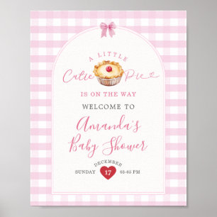 Póster Un pequeño cartel de bienvenida de cerezo rosado