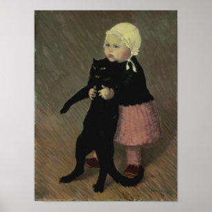 Póster Un pequeño Chica con un gato, 1889